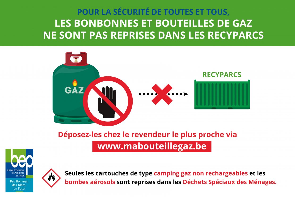 Bâches refus bonbonnes gaz recypacs